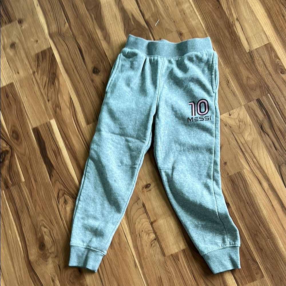 Kids Gray Joggers with Messi Print